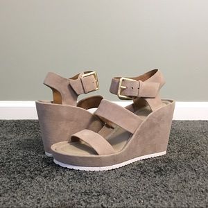 * SOLD*Calvin Klein Hailey Suede Wedge Sandals NWT